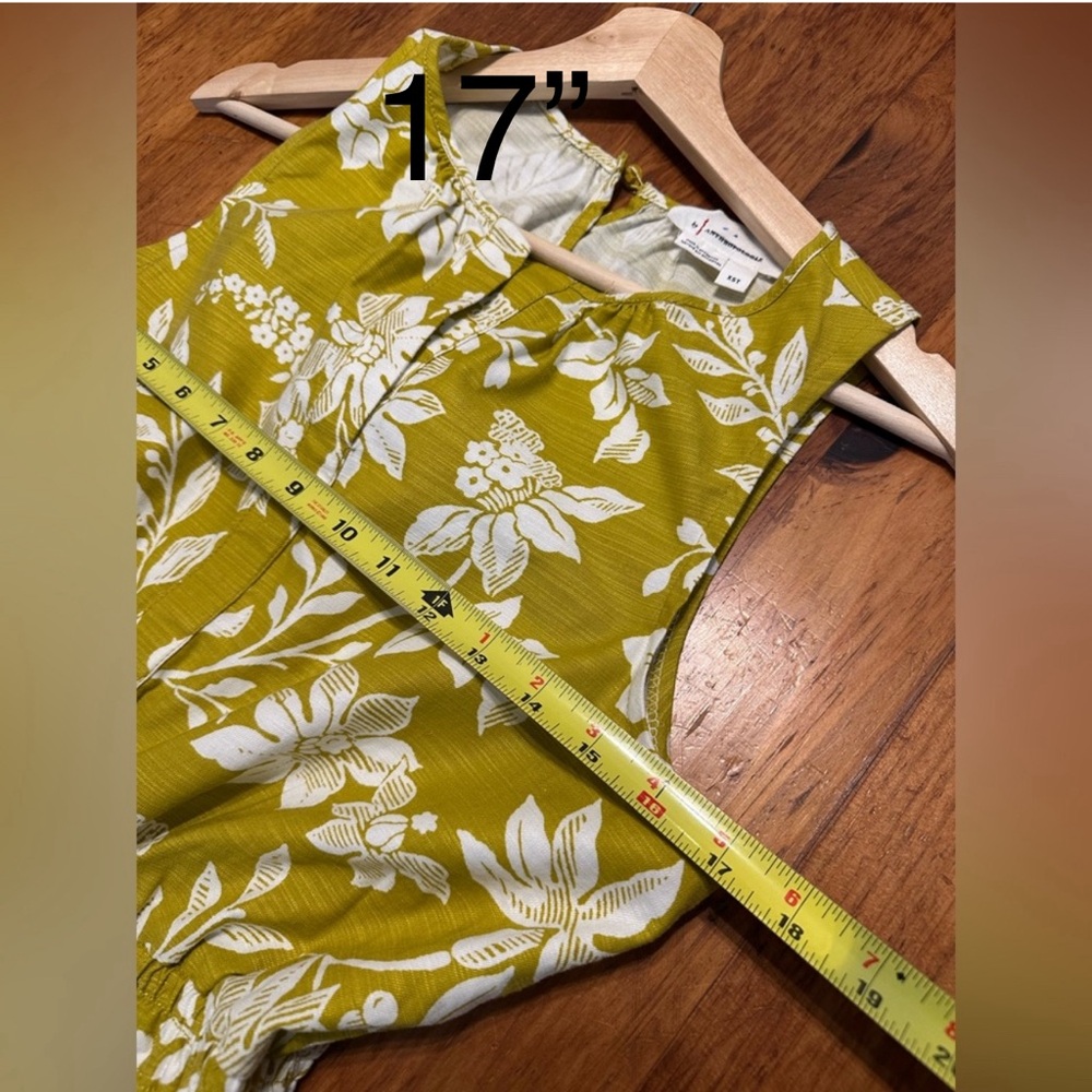 Anthropologie sleeveless Jumpsuit The Somerset Wide Leg Chartreuse Boho XS Tall - Picture 7 of 12